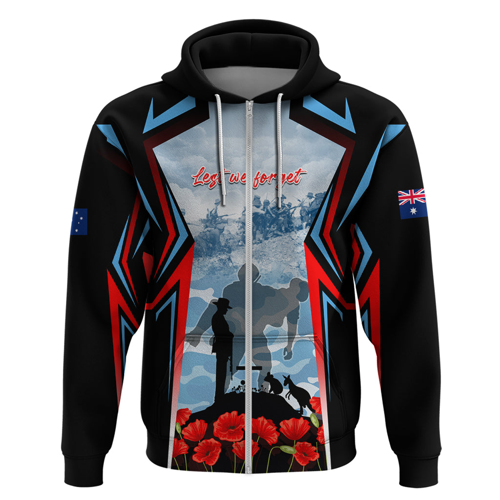 Australia ANZAC Day Zip Hoodie Gallipoli Soldiers Simple Style