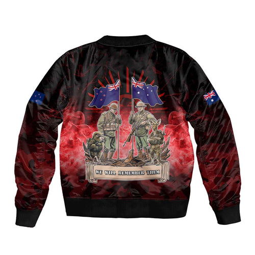 Australia And New Zealand ANZAC Day Bomber Jacket Soldiers Lest We Forget