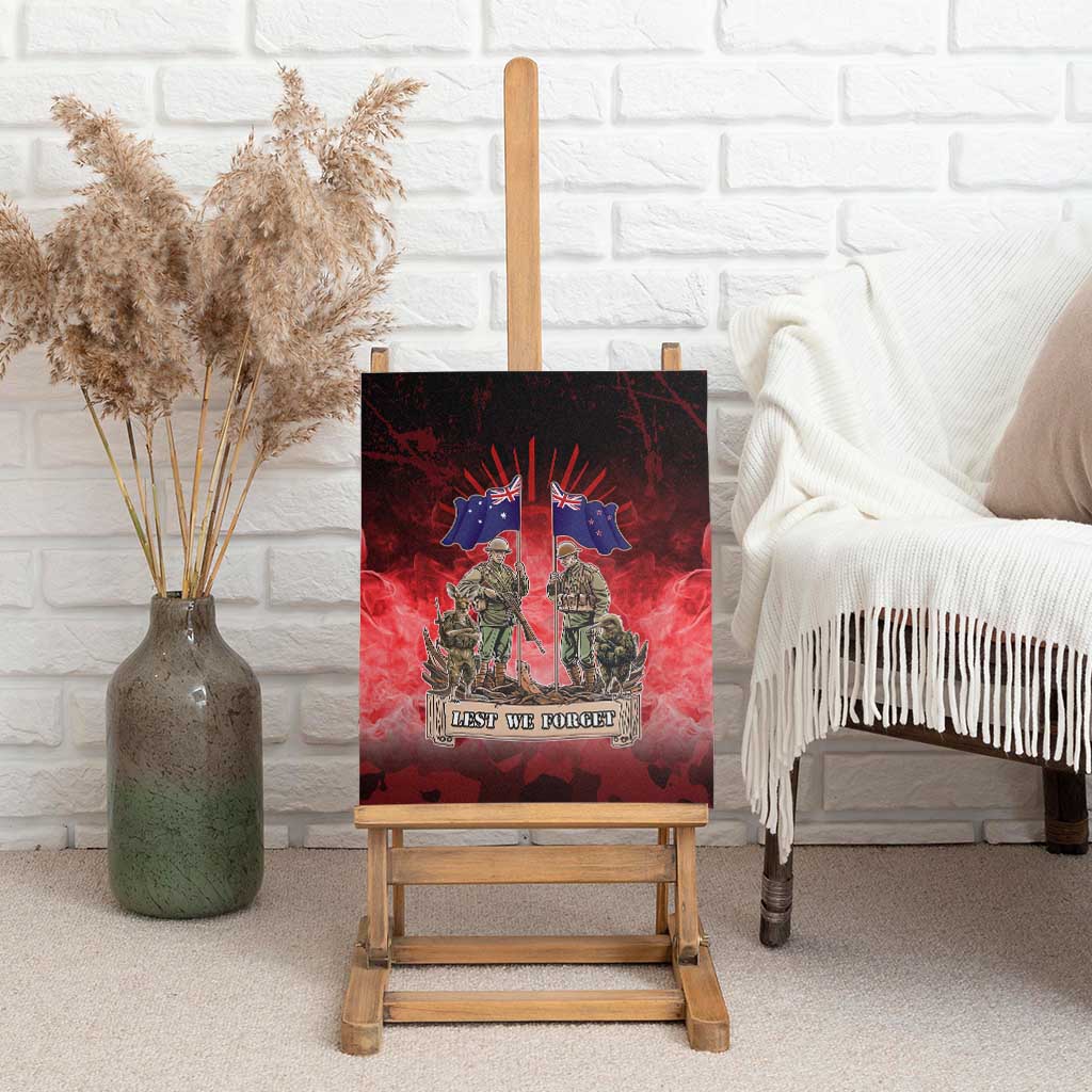 Australia And New Zealand ANZAC Day Canvas Wall Art Soldiers Lest We Forget