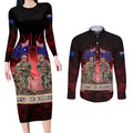 Australia And New Zealand ANZAC Day Couples Matching Long Sleeve Bodycon Dress and Long Sleeve Button Shirt Soldiers Lest We Forget