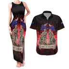 Australia And New Zealand ANZAC Day Couples Matching Tank Maxi Dress and Hawaiian Shirt Soldiers Lest We Forget