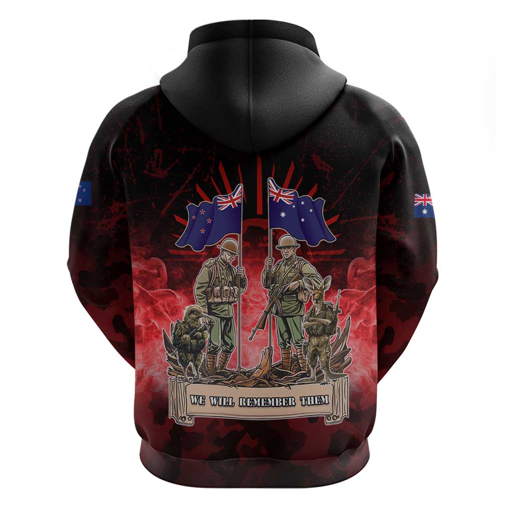 Australia And New Zealand ANZAC Day Hoodie Soldiers Lest We Forget