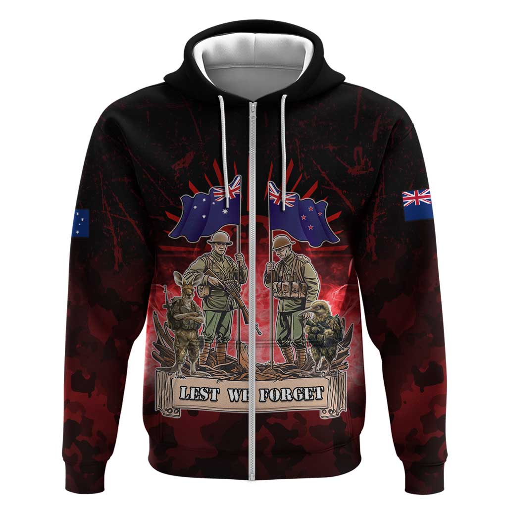 Australia And New Zealand ANZAC Day Hoodie Soldiers Lest We Forget