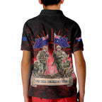 Australia And New Zealand ANZAC Day Kid Polo Shirt Soldiers Lest We Forget