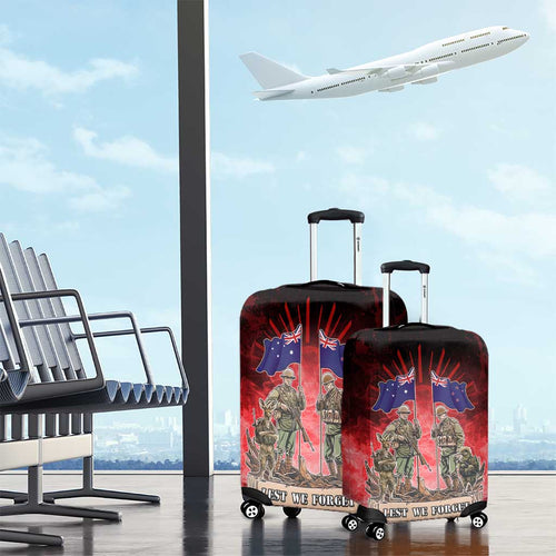 Australia And New Zealand ANZAC Day Luggage Cover Soldiers Lest We Forget