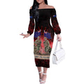 Australia And New Zealand ANZAC Day Off The Shoulder Long Sleeve Dress Soldiers Lest We Forget