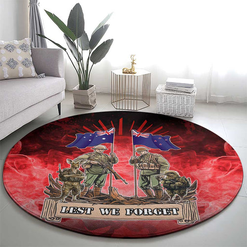Australia And New Zealand ANZAC Day Round Carpet Soldiers Lest We Forget