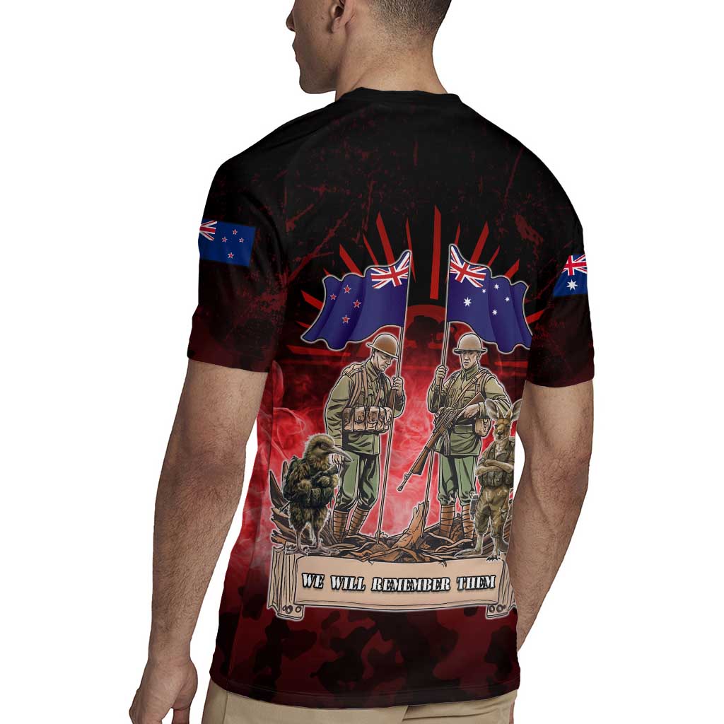 Australia And New Zealand ANZAC Day Rugby Jersey Soldiers Lest We Forget