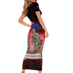 Australia And New Zealand ANZAC Day Short Sleeve Bodycon Dress Soldiers Lest We Forget