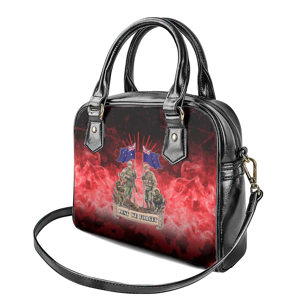 Australia And New Zealand ANZAC Day Shoulder Handbag Soldiers Lest We Forget