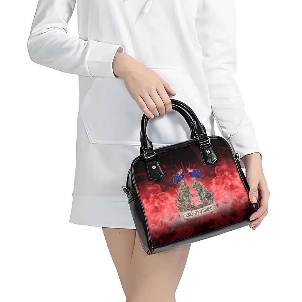 Australia And New Zealand ANZAC Day Shoulder Handbag Soldiers Lest We Forget