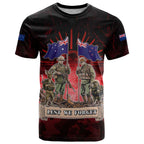 Australia And New Zealand ANZAC Day T Shirt Soldiers Lest We Forget