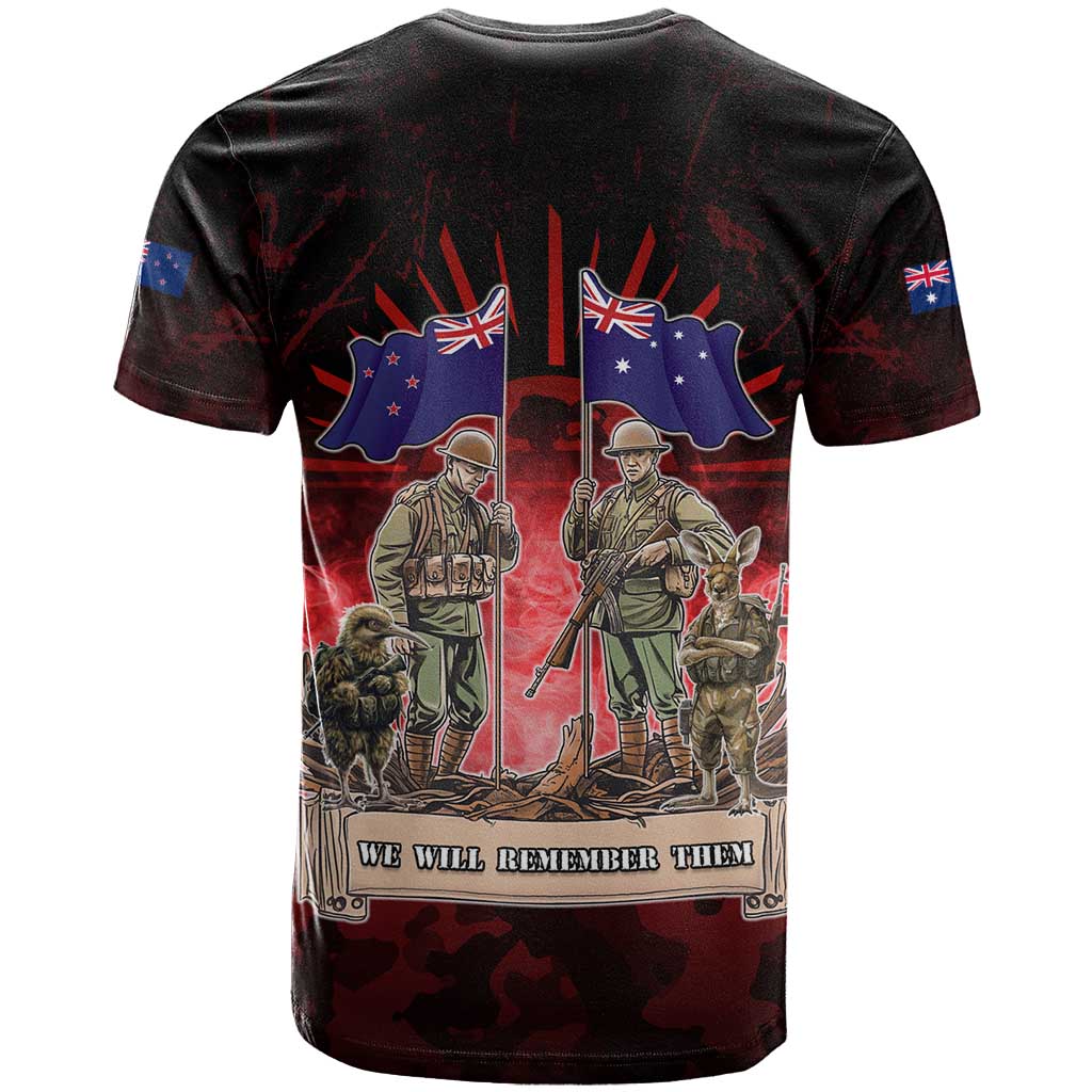 Australia And New Zealand ANZAC Day T Shirt Soldiers Lest We Forget