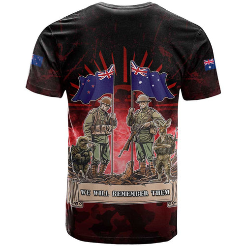 Australia And New Zealand ANZAC Day T Shirt Soldiers Lest We Forget