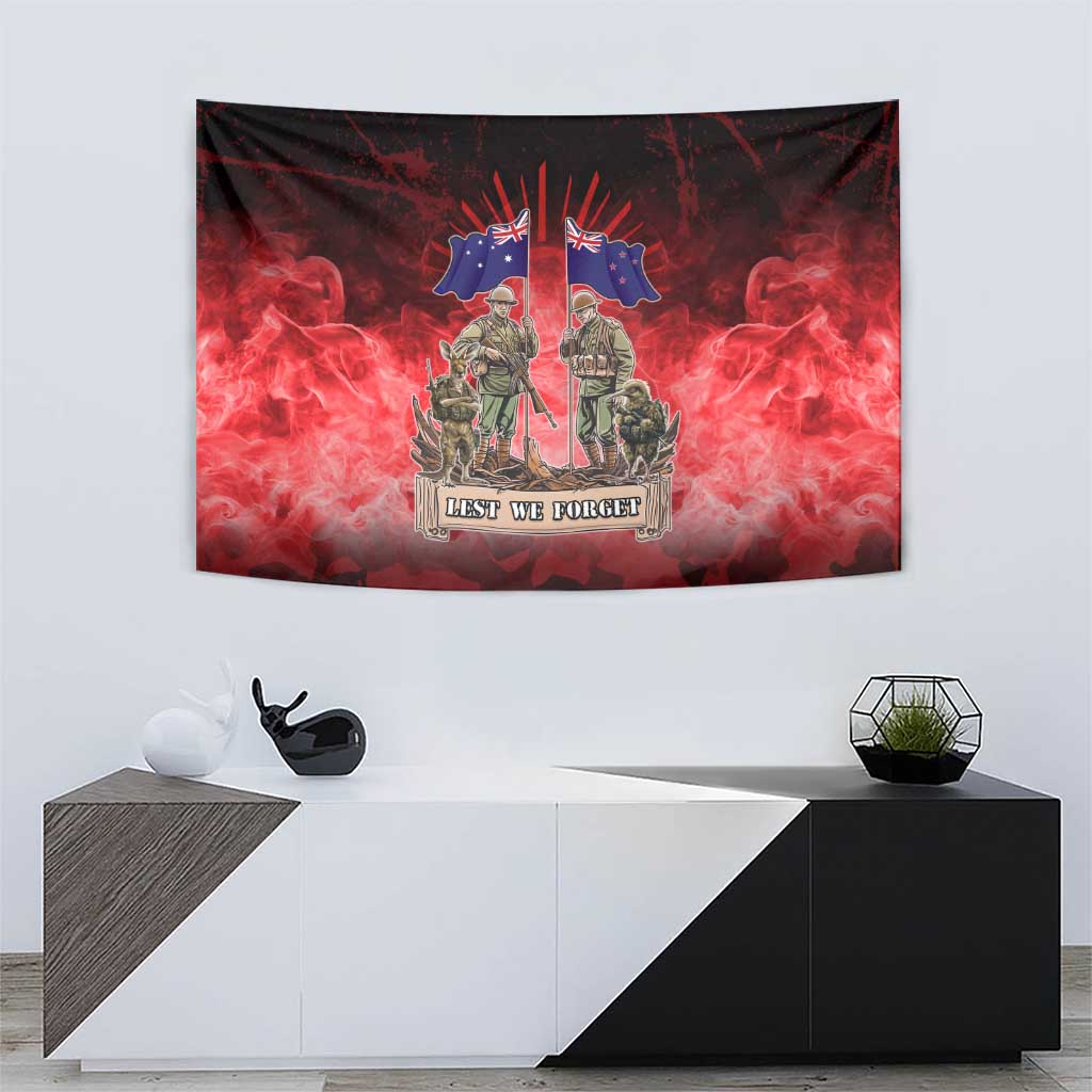 Australia And New Zealand ANZAC Day Tapestry Soldiers Lest We Forget