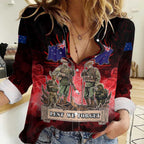 Australia And New Zealand ANZAC Day Women Casual Shirt Soldiers Lest We Forget LT05