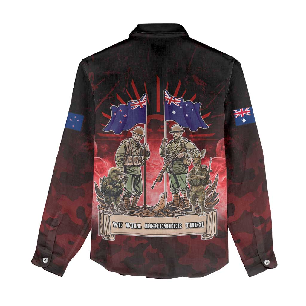 Australia And New Zealand ANZAC Day Women Casual Shirt Soldiers Lest We Forget LT05