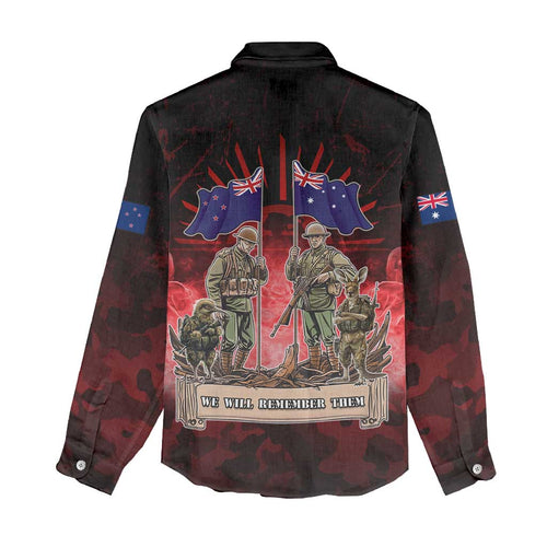 Australia And New Zealand ANZAC Day Women Casual Shirt Soldiers Lest We Forget LT05