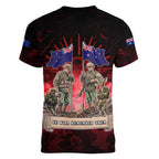 Australia And New Zealand ANZAC Day Women V-Neck T-Shirt Soldiers Lest We Forget