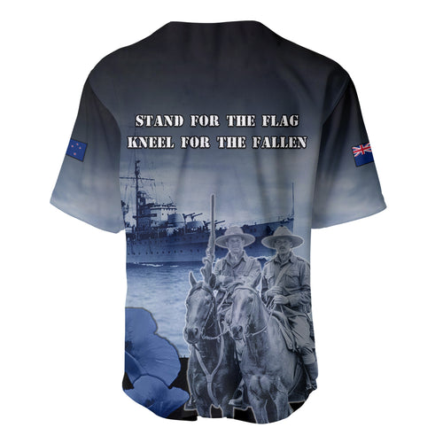 New Zealand ANZAC Day Baseball Jersey HMNZS Achilles We Will Remember Them