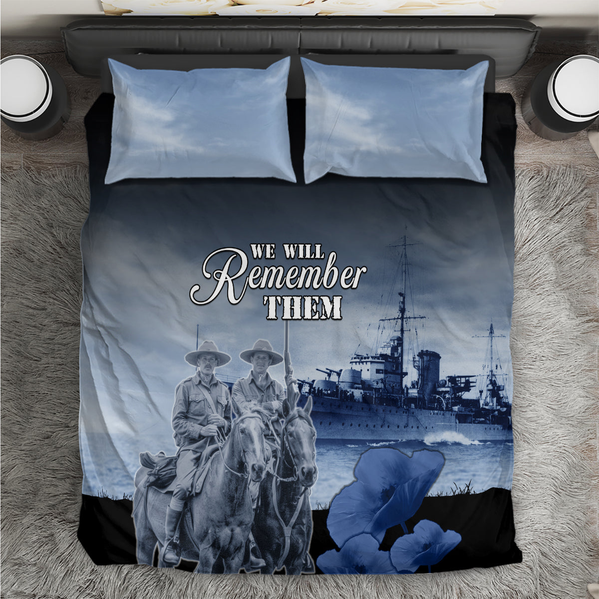 New Zealand ANZAC Day Bedding Set HMNZS Achilles We Will Remember Them