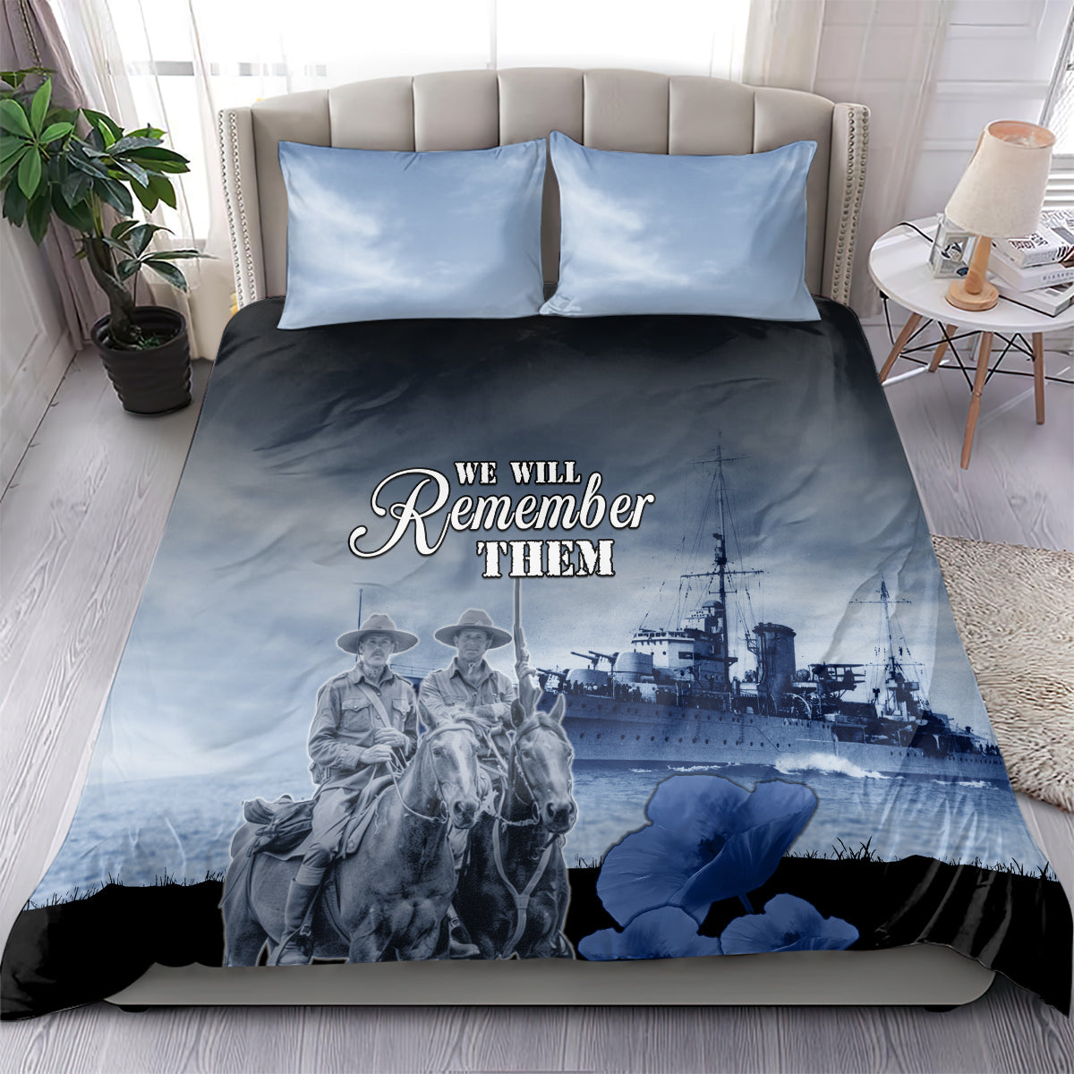 New Zealand ANZAC Day Bedding Set HMNZS Achilles We Will Remember Them