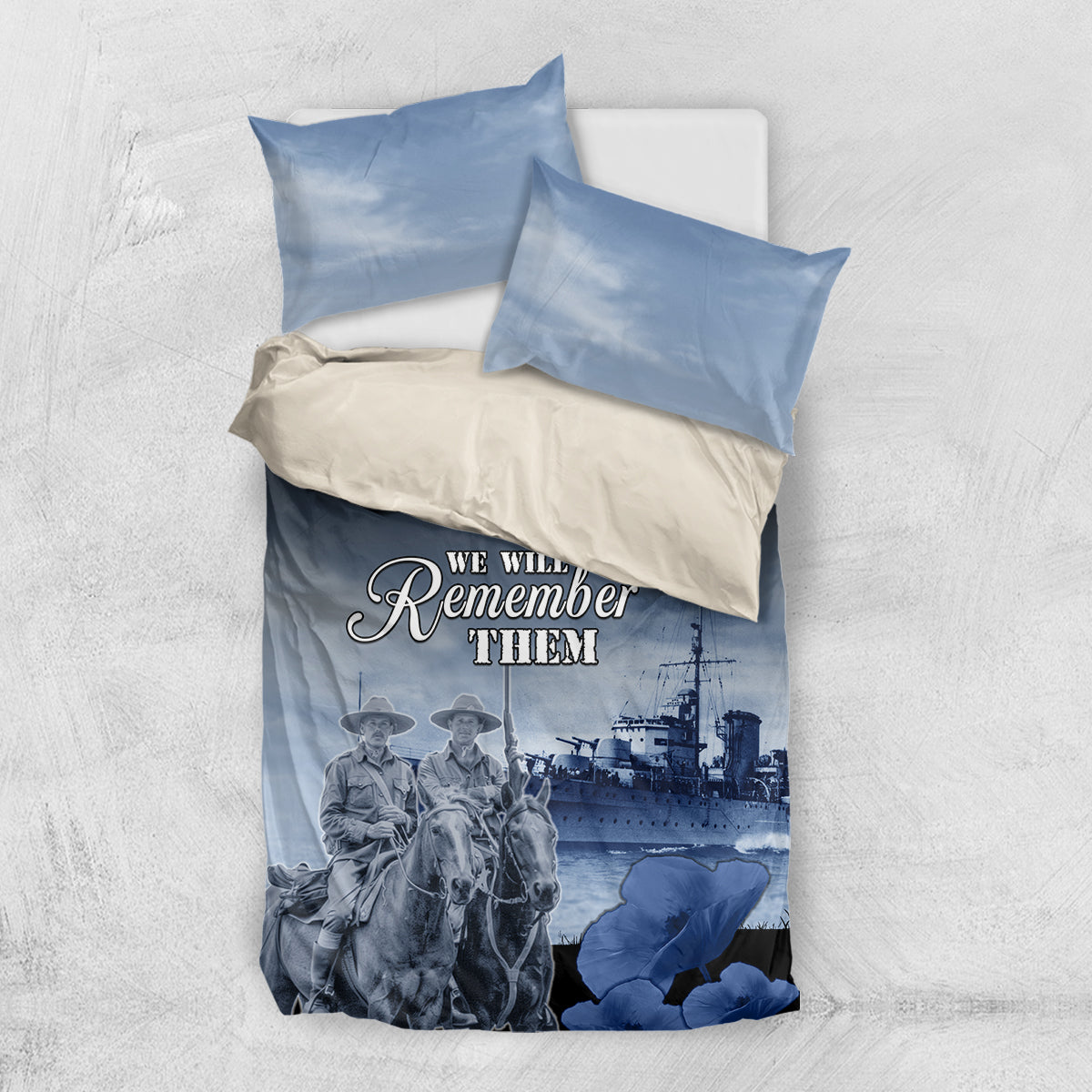 New Zealand ANZAC Day Bedding Set HMNZS Achilles We Will Remember Them
