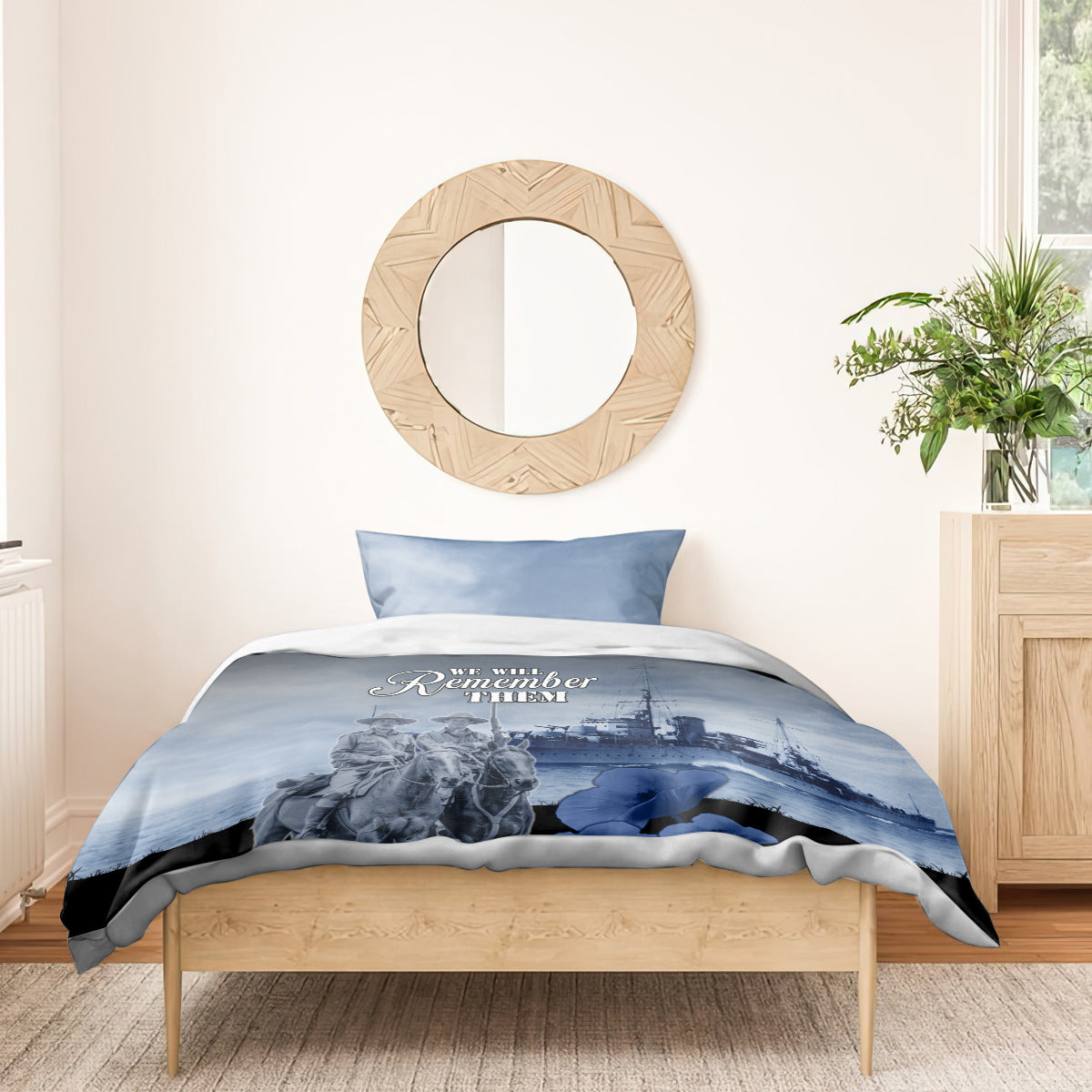 New Zealand ANZAC Day Bedding Set HMNZS Achilles We Will Remember Them