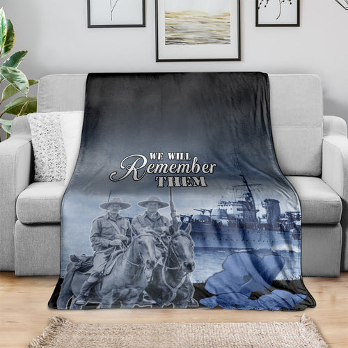 New Zealand ANZAC Day Blanket HMNZS Achilles We Will Remember Them