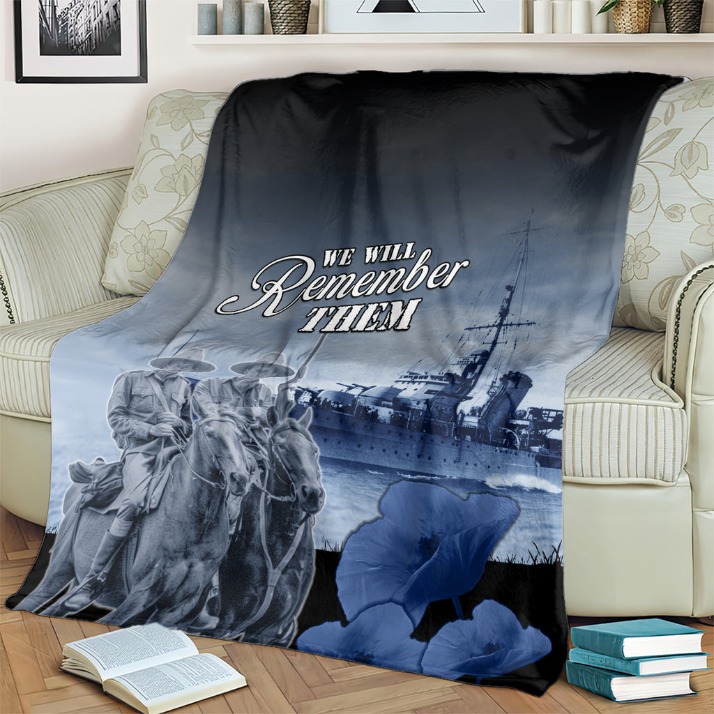 New Zealand ANZAC Day Blanket HMNZS Achilles We Will Remember Them