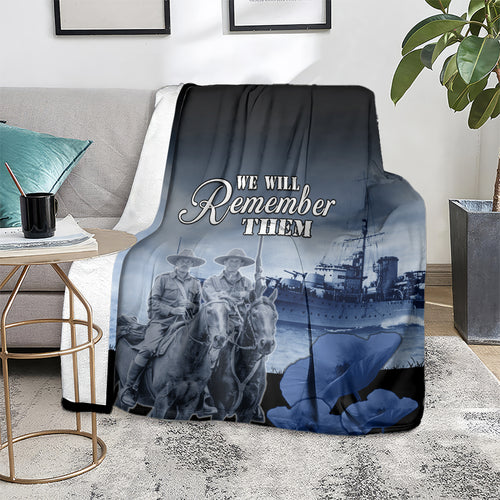 New Zealand ANZAC Day Blanket HMNZS Achilles We Will Remember Them