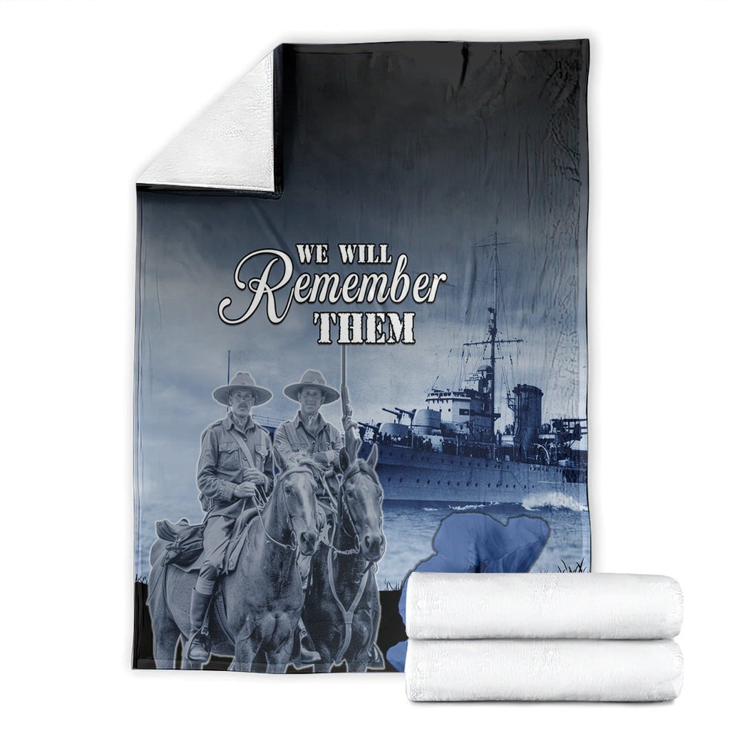 New Zealand ANZAC Day Blanket HMNZS Achilles We Will Remember Them