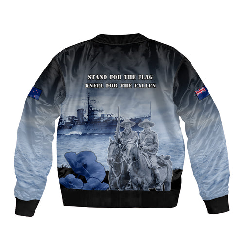 New Zealand ANZAC Day Bomber Jacket HMNZS Achilles We Will Remember Them
