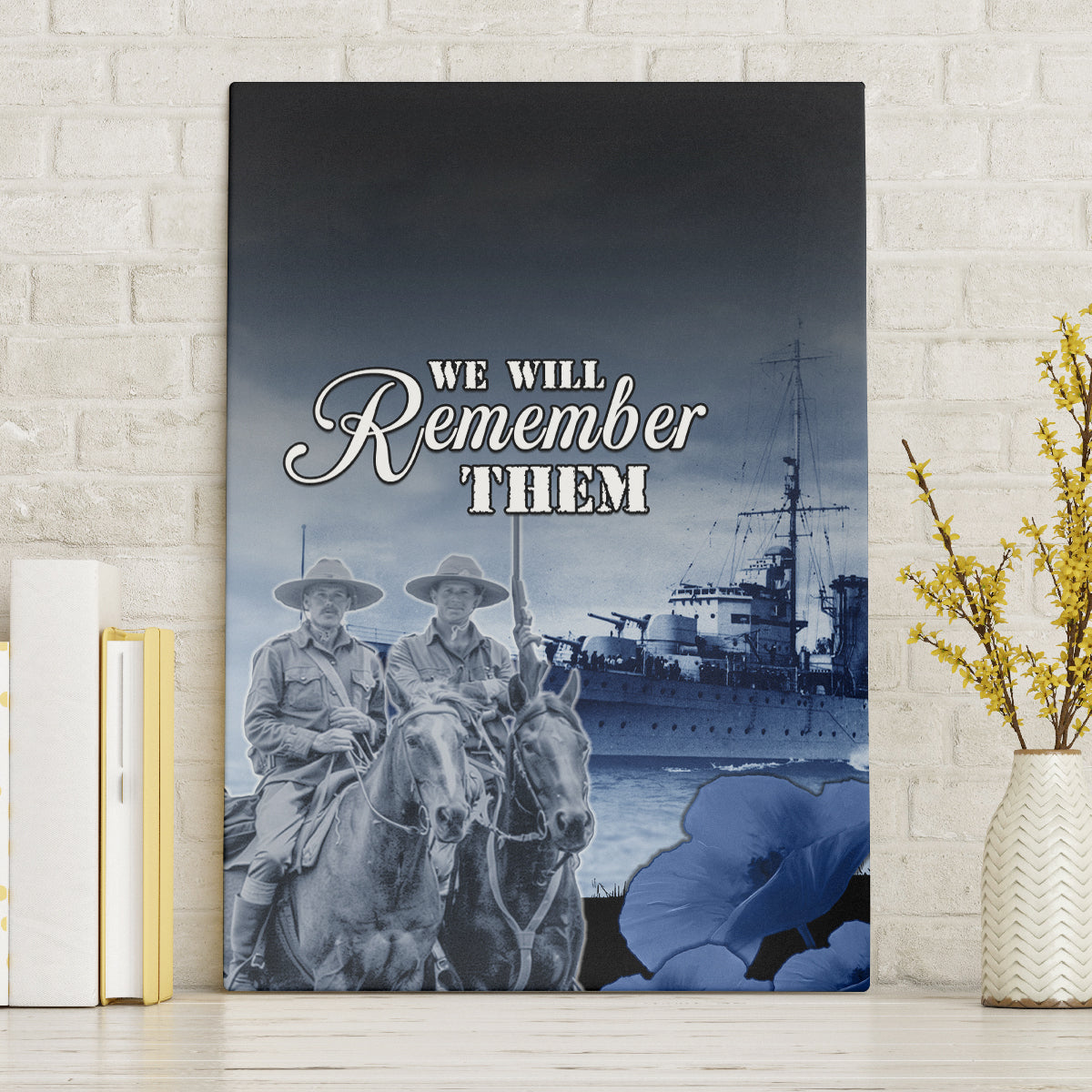 New Zealand ANZAC Day Canvas Wall Art HMNZS Achilles We Will Remember Them