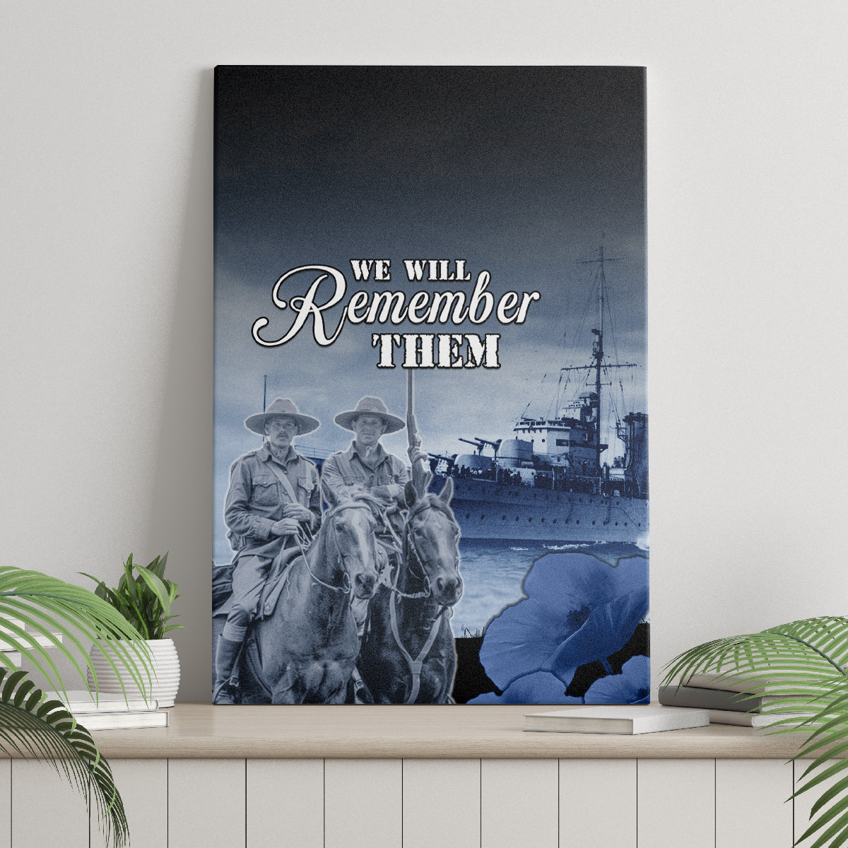 New Zealand ANZAC Day Canvas Wall Art HMNZS Achilles We Will Remember Them