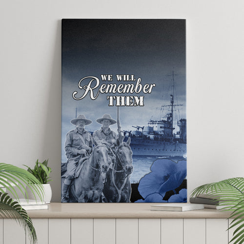 New Zealand ANZAC Day Canvas Wall Art HMNZS Achilles We Will Remember Them