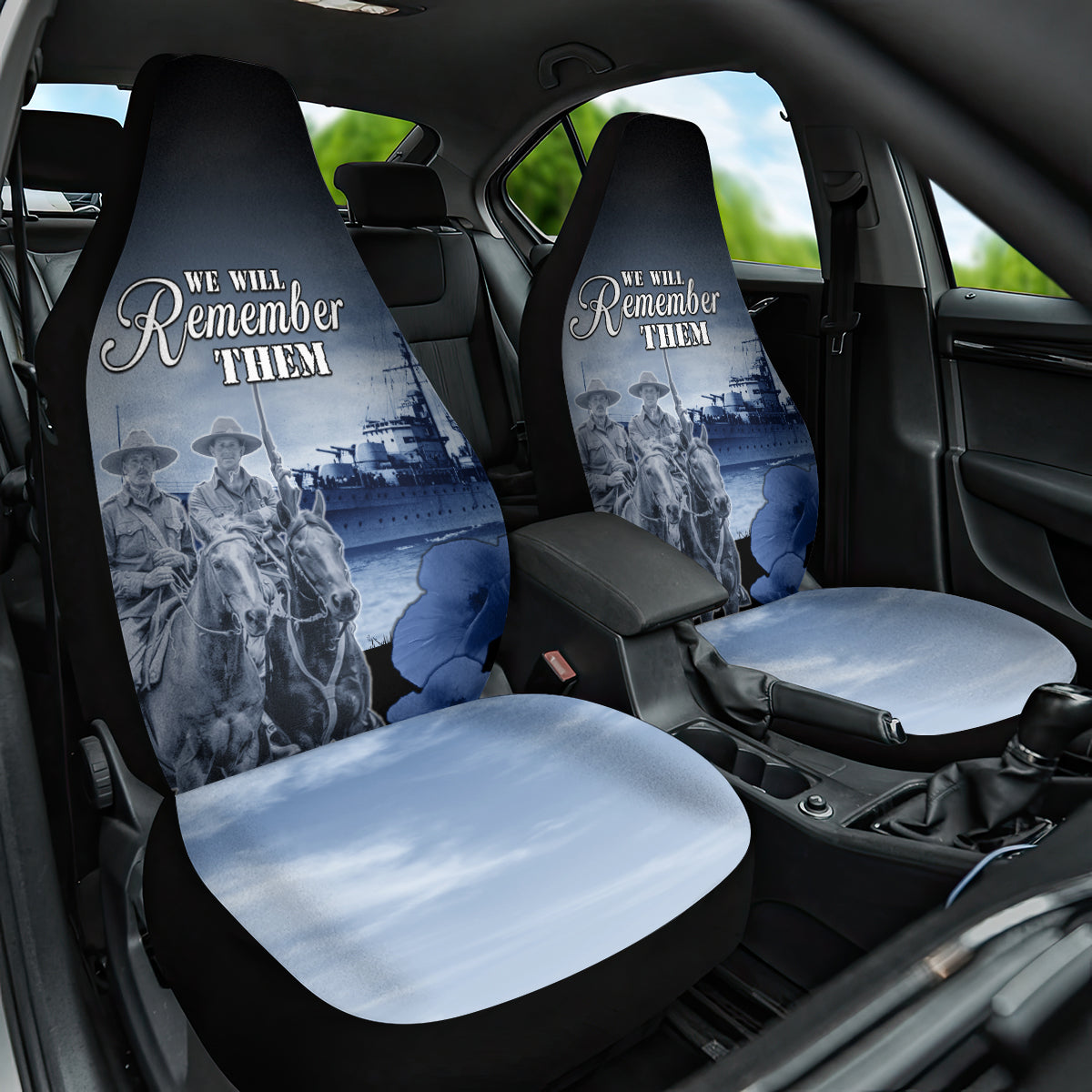New Zealand ANZAC Day Car Seat Cover HMNZS Achilles We Will Remember Them