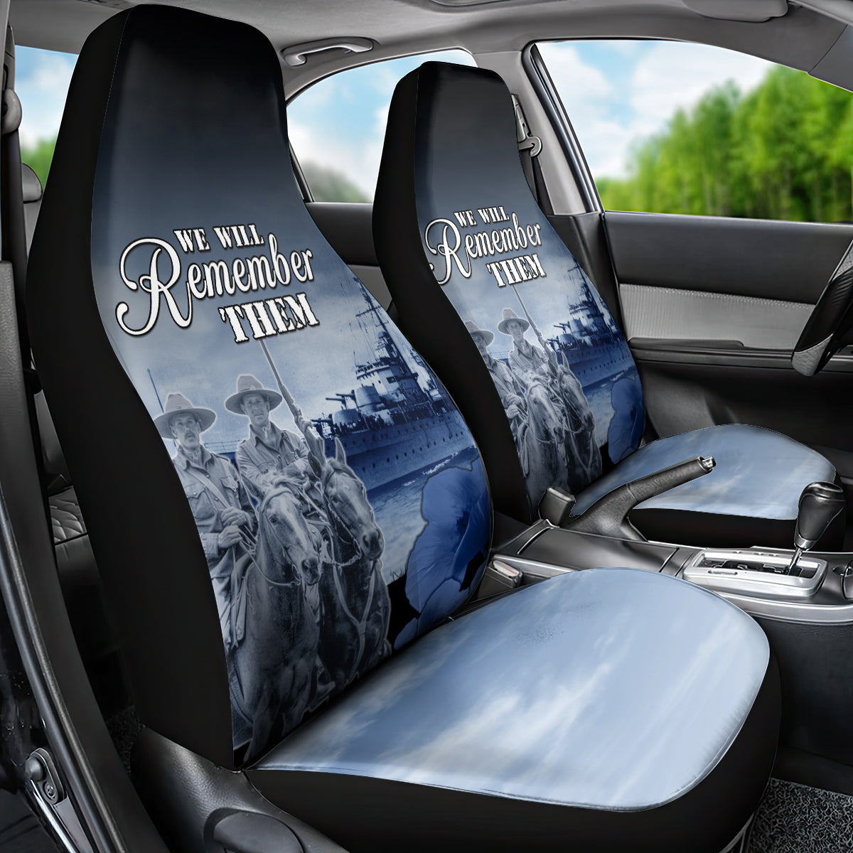 New Zealand ANZAC Day Car Seat Cover HMNZS Achilles We Will Remember Them