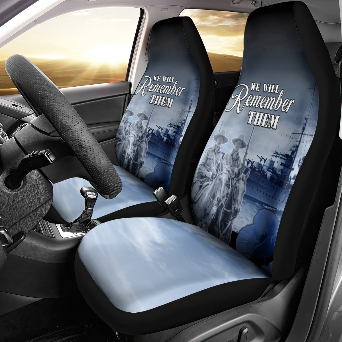 New Zealand ANZAC Day Car Seat Cover HMNZS Achilles We Will Remember Them