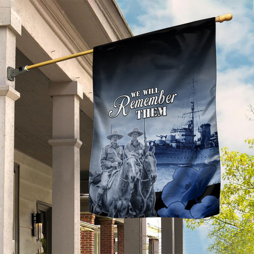 New Zealand ANZAC Day Garden Flag HMNZS Achilles We Will Remember Them