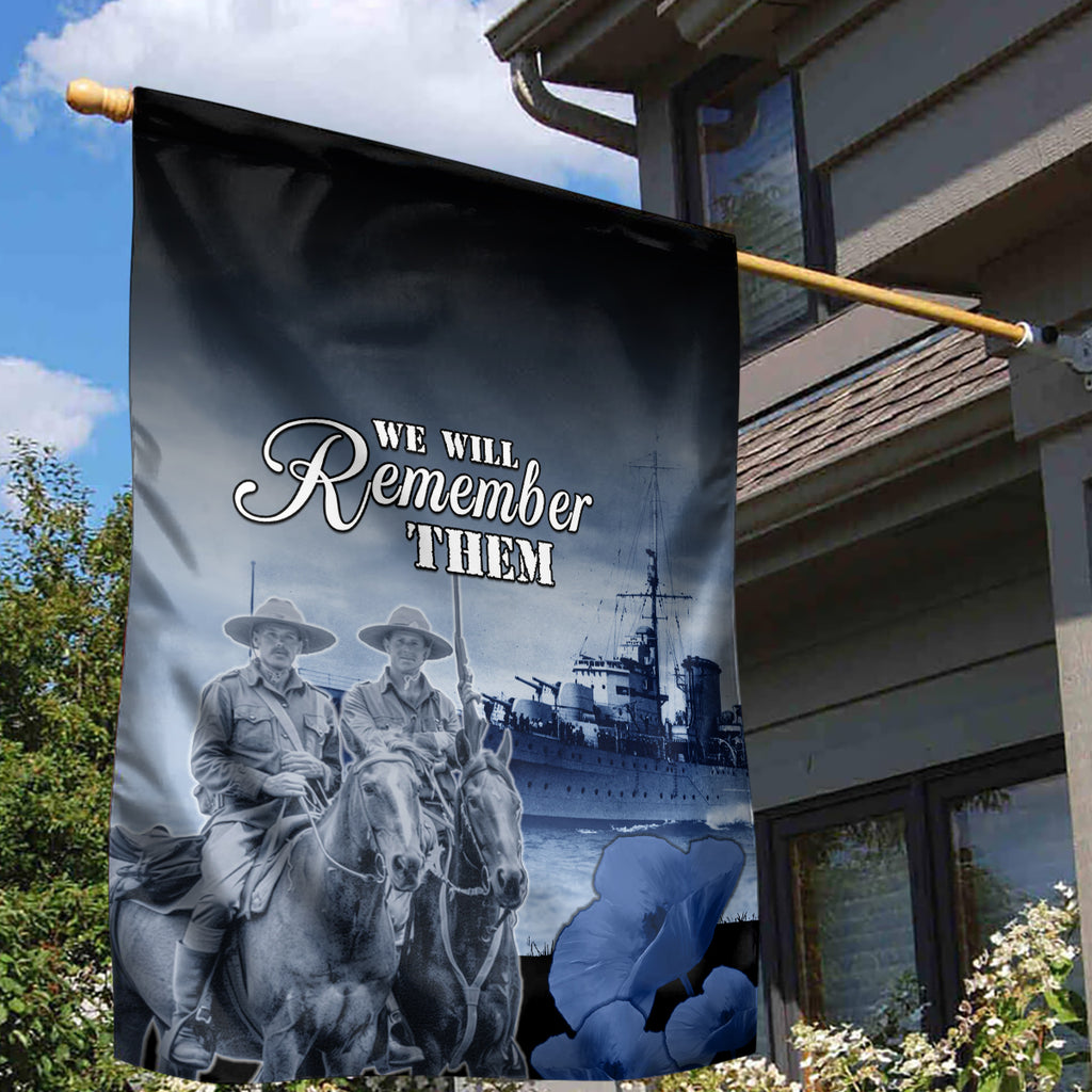 New Zealand ANZAC Day Garden Flag HMNZS Achilles We Will Remember Them
