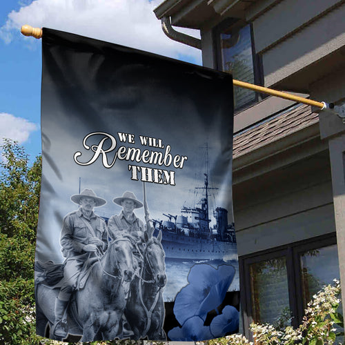 New Zealand ANZAC Day Garden Flag HMNZS Achilles We Will Remember Them