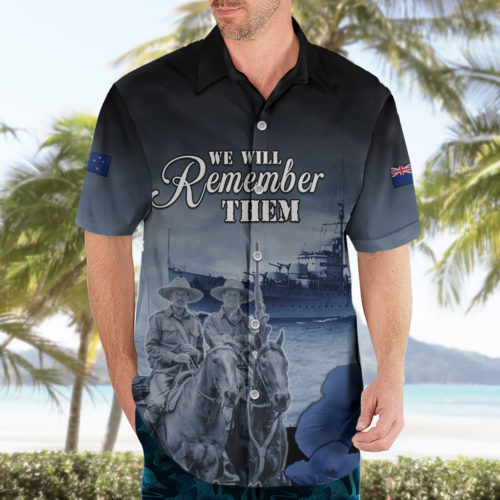 New Zealand ANZAC Day Hawaiian Shirt HMNZS Achilles We Will Remember Them
