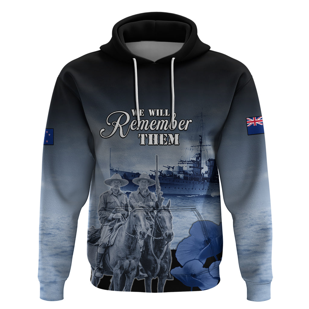 New Zealand ANZAC Day Hoodie HMNZS Achilles We Will Remember Them