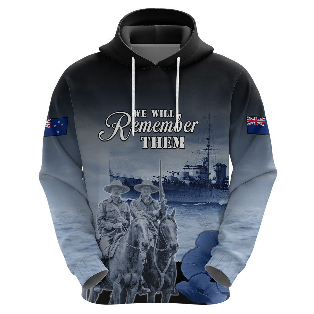 New Zealand ANZAC Day Hoodie HMNZS Achilles We Will Remember Them