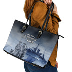 New Zealand ANZAC Day Leather Tote Bag HMNZS Achilles We Will Remember Them