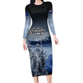 New Zealand ANZAC Day Long Sleeve Bodycon Dress HMNZS Achilles We Will Remember Them