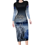 New Zealand ANZAC Day Long Sleeve Bodycon Dress HMNZS Achilles We Will Remember Them
