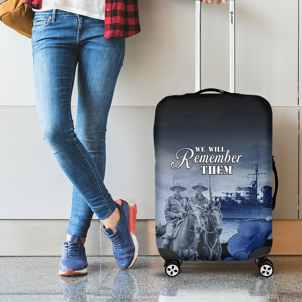 New Zealand ANZAC Day Luggage Cover HMNZS Achilles We Will Remember Them