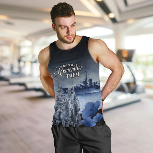 New Zealand ANZAC Day Men Tank Top HMNZS Achilles We Will Remember Them